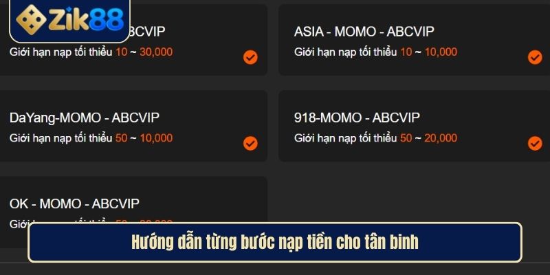 Nạp Tiền Zik88 Với Hướng Dẫn Đầy Đủ, An Toàn Và Tối Ưu Nhất 4 Hướng dẫn từng bước nạp tiền cho tân binh