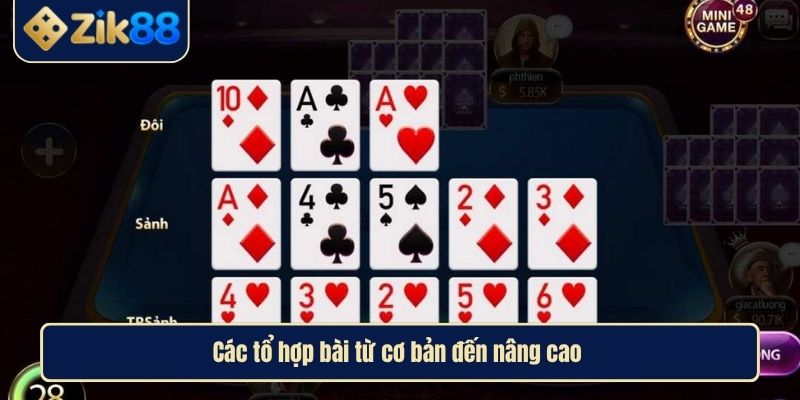 Mậu Binh Khám Phá Chiến Thuật Và Bí Quyết Thắng Lớn 3 Các tổ hợp bài từ cơ bản đến nâng cao